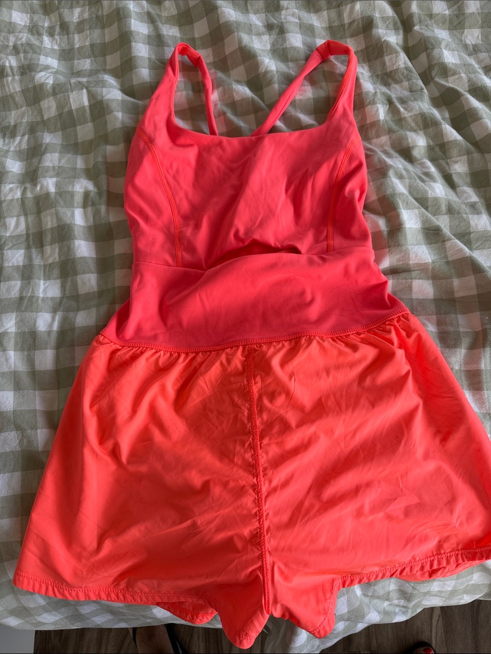Free People Neon Coral Tank Romper